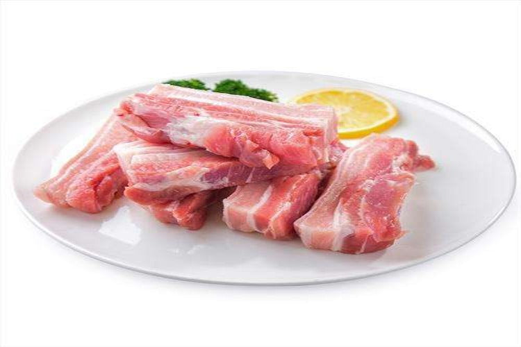 去皮猪五花  未切$ 5.29 / 磅，切片$5.79 / 磅
